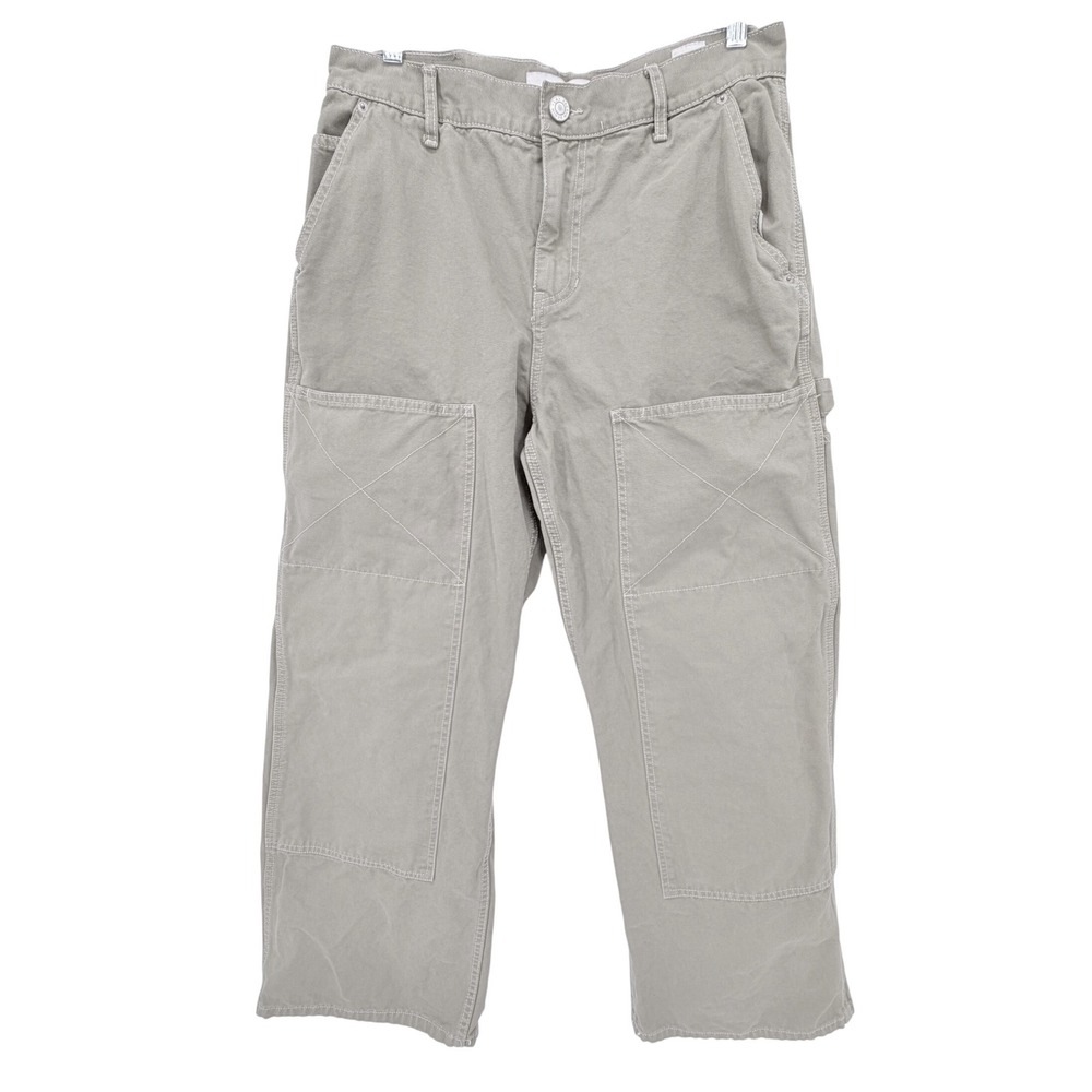 Pacific Sunwear Double Knee Carpenter Pants Mens Sage Green Baggy Wide Leg